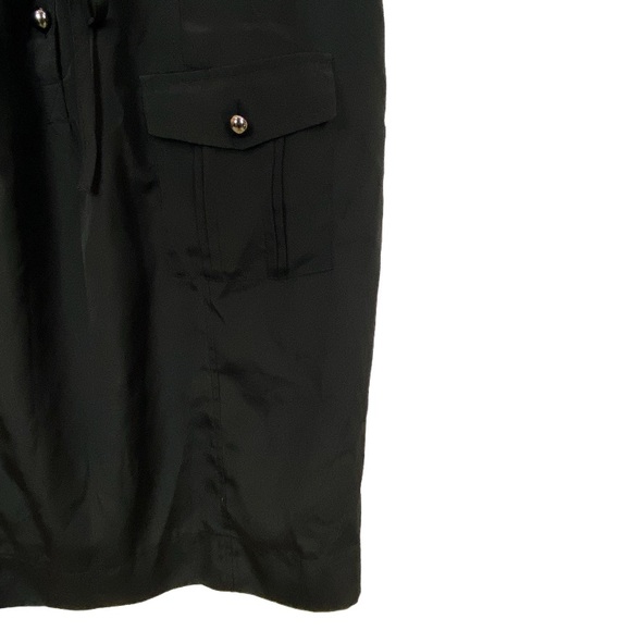 ECI New York Black Dress Size 12 Roll-Tab Sleeves - Picture 6 of 7